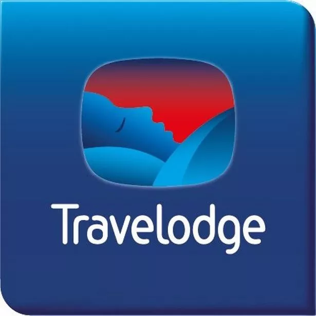 Travelodge logo with sleeping person design