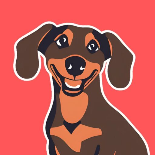 TailBlazr Logo showing a Sausage Dog on a Pink Background