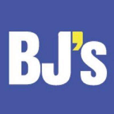 BJ's logo on blue background